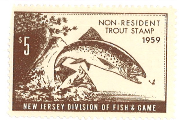 (image for) 1959 New Jersey Non-resident Trout Stamp